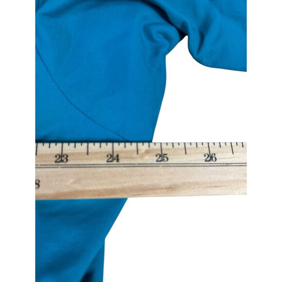 VTG Patagonia Long Jacket Full Zip Turquoise Adult Sz Large Hood Zip Pockets - Picture 8 of 15